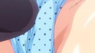 bondage hentai guy gets whipped his cock and licked a busty anime pussy