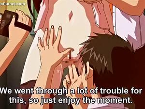 bondage hentai with a muzzle gets fingered her wetpussy
